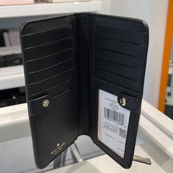 Kate Spade Dumpling Large Slim Bifold Wallet
COLOR: Black - Picture 9 of 16